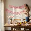 Happy Mother's Day Decorations Banner, Mothers Day Decor Sign Banner for Mom Party, Fireplace, Mantle, Wall Decor, Reusable Farmhouse Photo Prop Pink