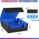 Card Storage Box For Trading Cards1800+, PU Leather Magnetic Closure Storage Box with 10PCS Divider, Card Deck Box Fit MTG, and Sport Cards (Black Purple) (Black Blue)