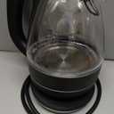 OVENTE Electric Kettle, 1.5L Borosilicate Glass Countertop Water Heater and Boiler for Coffee or Tea, BPA-Free, Auto Shut-Off, Boil-Dry Protection, Removable and Washable Spout Filter, Black KG83B (1.6 Quarts)