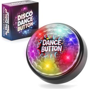 Disco Dance Button with 5 Songs Funny Buttons for Party Supply Desk Toys for Office Coworkers Adults Gag Gifts