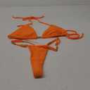 GORGLITTER Women's High Cut Thong Bikini Sets Halter Triangle Top Swimsuit Bathing Suit M