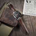 Leather Band Compatible with Samsung Galaxy Watch Ultra 47mm (2025/2024), Vintage Genuine Leather Wristband Replacement Band