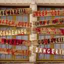 10pcs 39"x4.7" Halloween Haunted Window Boards, Beware Signs Window Warning Signs,Waterproof Outdoor Scary Sign for Halloween Party Decoration (10pcs window boards)