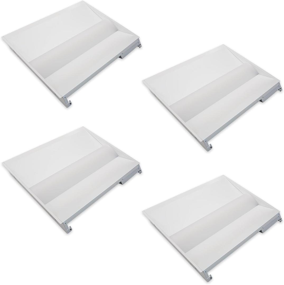 Smarton 2x2 LED Center Basket Troffer Panel, 30W/35W/40W Selectable, 3500K/4000k/5000K Adjustable Recessed Light Fixture, 120V-277V, 0-10v Dimmable Indoor Commercial Used-UL/DLC (2 * 2 4pk) (2*2 4pk)