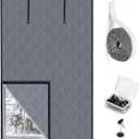 Thermal Window Cover for Winter Insulated Window Cover with 3 Layer Design 63" x 39" Oxford Thermal Insulated Window Blanket Gray Window Insulation Kit for Winter Keeping Warm