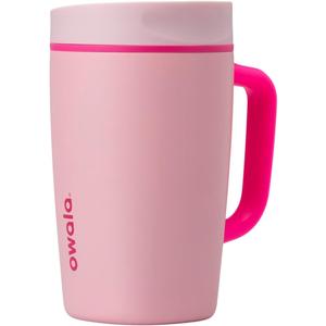 Owala SmoothSip Slider Stainless Steel Insulated Travel Mug with Handle, 100% Leak Proof, For Hot and Cold Drinks, Travel Friendly with Sliding Lock Lid, 12oz, BPA Free, Leak Proof, Pucker Up