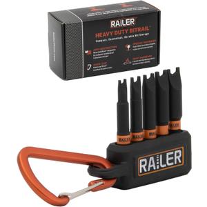 Spanner Screwdriver Bit Set - Railer 5PC S2 Steel 2" Spanner Snake Eyes Impact Driver Bit Set With A Tool Storage Bit Holder & Carabiner