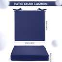 Preboun 6 Pack Outdoor Chair Cushions 19" x 19" x 3" Patio Waterproof Fade Resistant Seat Cushions with Ties Replacement Chair Pads for Patio Furniture Garden Sofa Couch (Navy Blue)