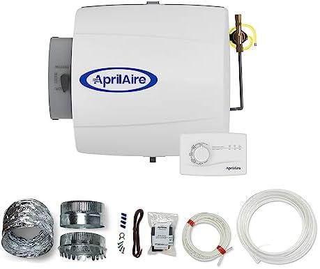 AprilAire 500M 12-gal. Whole-House Small Bypass Evaporative Humidifier with Manual Control for up to 3,600 sq. ft. + AprilAire Model 5843 Humidifier Installation Kit