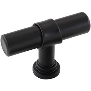 goldenwarm 5 Pack Black Cabinet Knobs Black Kitchen Cabinet Knobs Drawer Pulls and Handles T Bar Dresser Handles Kitchen Dresser Hardware Modern Hardware for Cupboard Bathroom, 2 Inch Overall Length