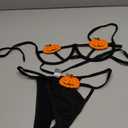 Halloween Lingerie Sexy Pumpkin Bikini Anime Devil Cosplay Costume Goth Harness Bra and Panty Set Festivals Rave Outfit Black