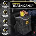 CAT Car Trash Can & Ice Cooler 2.4 Gallon Hanging Organizer with Anti-Spill Lid, Leak-Proof Waterproof Liner, Multi-Use Vehicle Bin for Cars, Trucks, SUVs Heavy-Duty Travel Accessory