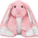 Bunny Microwavable Stuffed Animal 1.5 lb Unscented Heating Pad Plush, Soft Cozy Bunny Toy for Relaxation and Comfort, Gift for Women, Girls, Adults & Kids by Happy Fuel, Pink