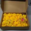 Sratte 140 Pcs Glow in The Dark Rubber Ducks Summer Mini Luminous Light Up Bulk Bath Toy Assorted Duck Sunglasses Necklace Swim Circle Hat for Baby Shower Party Gift