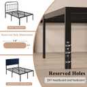 HOBINCHE 20 Inch Queen Size Bed Frame, No Box Spring Needed, Heavy Duty Black Metal Platform Mattress Foundation with Steel Slats, Non-Slip Noise Free Easy Assembly, Large Storage