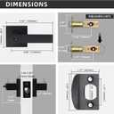 JO.KO Entry Door Lock Set, Square Door Lever for Bedroom, Passage Door Privacy Locking Interior/Exterior Entry Door Knob/Heavy Duty