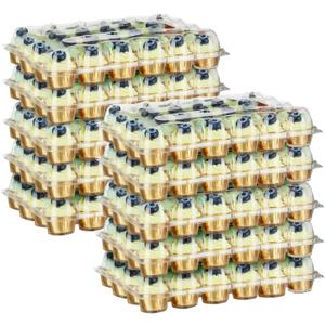 24 Pack x 10 Sets Count Cupcake Containers, Plastic Disposable Cupcake Boxes Holder, Stackable Clear Cupcake Carrier with High Tall Dome Lid