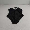 SHAPERIN Women's One Piece Swimsuit Deep V Neck Bathing Suits Tummy Control Push Up Padded Swimwear (XX-Large, Black)