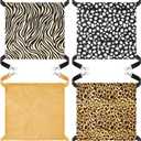 Boao 4 Pcs Guinea Pig Hammock Rat Hammock for Cage Small Animals Hanging Hammock Pet Cage Accessories for Chinchilla Parrot Sugar Glider Ferret(Leopard, Zebra, Black and White Dots, Camel)