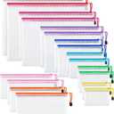 JARLINK 18 Pack 8 Sizes Mesh Pouch, 9 Colors, Waterproof Zipper Bags Document Multipurpose Travel Bags for Office, School, Board Game, Puzzles, Cosmetics, Travel Accessories, and Home Organization