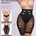 SHAPELLX Butt Lifting Shapewear for Women Tummy Control Body Shaper Faja Shorts High Waisted Girdle Mesh Compression Panties (Black, S)