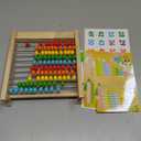 Wooden Abacus for Kids Math - 10-Row Counting Toy with 100 Beads, Number Cards & Counting Sticks, Educational Counters for Kids Math Gift for Age 3 4 5 6 7 Year Old Boy Girl