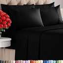 King 6 Piece Sheet Set - Comfy Breathable & Cooling - Ultra Soft Hotel Luxury Bedding Set with 8-16 Inch Deep Pockets - 1 Flat & 1 Fitted Sheet & 4 Pillowcases - Cozy, Wrinkle Free & Easy Care - Black