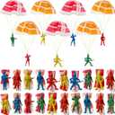 OJYUDD 50 PCS Parachute Toy,Mini Paratroopers Army Parachute Flying Throwing Outside Toys,Tangle Free Throwing Toy Parachute for Toddlers,Party Favors