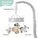 The Peanutshell Crib Mobile for Boys or Girls - Grey Musical Baby Crib Mobile with 12 Lullabies, Lion, Elephant, Zebra, Safari Plush Toys Hanging, Infant Baby Mobile Crib, Safari Nursery Decor