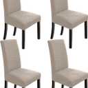 Dining Chair Cover,Removable Washable Parsons Chair Covers, Dining Chair Slipcover Protector, Chair Covers for Dining Room Set of 4, Taupe