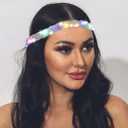 ACEDRE Light Up Rhinestone Headband LED Rave Headpiece Glow Silver Crystal for Women (Sliver)