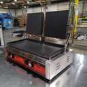 EGGKITPO Commercial Dual Panini Press with 2 Flat Plates Electric Panini Grill with Temperature Control and Handle 19.5" 9.4" Large Cast Iron Sandwich Maker for Kitchen Business 110V 3400W