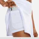 SANTINY Pleated Tennis Skirt for Women with 4 Pockets Women's High Waisted Athletic Golf Skorts Skirts for Running Casual (Large, B White)
