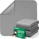 Washable & Reusable Large Pee Pads for Dogs, Puppy Training Pads, Ultra-Soft Surface, Waterproof, Super Absorbent & Leakproof, with Non-Slip Bottom - 36''41'', Pack of 2, Gray 