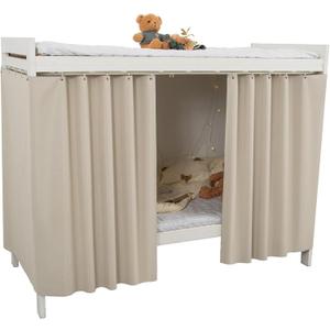 Heavy-Duty Blackout Bottom Bunk Bed Curtains Privacy Canopy Twin Size for Home Dorm, 2 Panels, Beige (78.7"W x 47.2"L (Pack of 2))