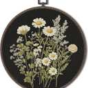 XNXLDYLH Vintage Floral Botanical Round Framed Wall Art Decor, Retro Cottage core Antique Wildflower Bedroom Hanging Wall Decor Decorations, Nature Flower Canvas Prints Wall Art Paintings, 10x10 Inch