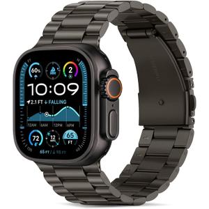 Tasikar Band Compatible with Apple Watch Band 49mm  Premium Stainless Steel Metal Replacement Strap Compatible with Apple Watch Ultra 2 Ultra Series 9 8 7 6 5 4 3 2 1 SE, Graphite