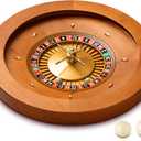 Leyndo 20 Inch Wooden Roulette Wheel with 4 Roulette Balls Casino Grade Precision Bearings Roulettes Wheel Turntable Leisure Table Games for Home Professional Use Night Party Game(Classic Pro)