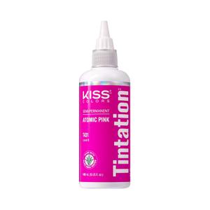 Red by Kiss Tintation Semi-Permanent Hair Color, Aloe Vera Water Based, Argan Oil, Olive Oil, Collagen & Keratin, Long-Lasting Color Dye (Atomic Pink, 5 Fl Oz)
