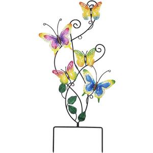 Juegoal 28 Inch Butterfly Garden Stake Decor Metal Wall Art Decoration, Mothers Day Ideal Gifts for Mom, Yard Outdoor Ornaments