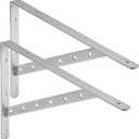 Shelf Brackets 19 Inch (1 Pair) Heavy Duty Stainless Steel Solid Large Triangle Bracket Wall Shelves Supports 500 Lbs (Silver)
