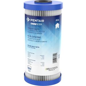 Pentair OMNIFilter RS6 Sediment Water Filter, 10" Whole House Heavy Duty Big Blue Pleated Replacement Cartridge, 10" x 4.5"