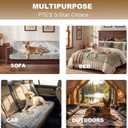Reversible Dog Bed Cover with Waterproof Lining, Water Resistant Slipcover Furniture Protector and Pet Blanket, Washable Couch Cover for Kids, Dogs, Pets.(Beige/Light Beige,52"x82")