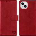 ZZXX for iPhone 14 Plus Wallet Case with [RFID Blocking] Card Slot Kickstand Magnetic Closure Leather Flip Fold Protective Phone Case for iPhone 14 Plus Case Wallet(Red-6.7 inch)