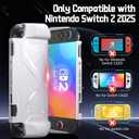 Honghao Switch 2 Case for Nintendo 2 2025, Hard Mecha Style Drop Resistant Nintendo 2 Protective Case, Cool Design Switch 2 Cover Accessories (White)