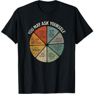 Vintage You May Ask Yourself Retro Pie Chart 80s Music T-Shirt, S