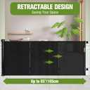Baby Gate Extra Wide 65" Space Saving Retractable Mesh Gates for Kids or Pets Movable Retractable Baby Gates Indoor Outdoor Retractable Gate Dog Gates for Doorways, Stairs, Black