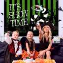 Beetle Halloween Party Decorations Backdrop Banner 5x3 Ft It's Show Time Halloween Birthday Decorations Banner Horror Themed Party Decorations Background Photo Booth