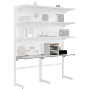 JWX Set of 2 White Shelves Suitable for Pegboard Standing Shelf Unit