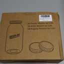 36 Pack White Plastic Mason Jar Lids with Silicone Rings, 18 Wide Mouth & 18 Regular Mouth Mason Jar Lids,Plastic Canning Lids, Fit Ball,Kerr and More (White)